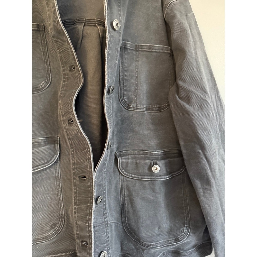 Duluth Trading Co Women Charcoal Gray Canvas Chore Jacket Utility Coat L 56466 - Picture 4 of 16